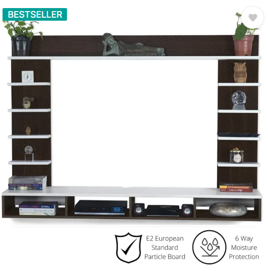 RADHACRAFT Engineered Wood TV Entertainment Unit (Finish Color - Brown / White, DIY(Do-It-Yourself))