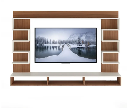 icrush Engineered Wood Wall Mount TV Entertainment Units 55" Cabinet Engineered Wood TV Entertainment Unit (Finish Color - Walnut White, DIY(Do-It-Yourself))