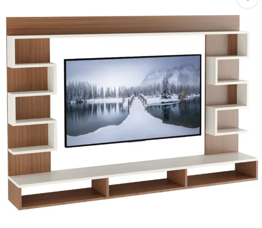 icrush Engineered Wood Wall Mount TV Entertainment Units 55" Cabinet Engineered Wood TV Entertainment Unit (Finish Color - Walnut White, DIY(Do-It-Yourself))