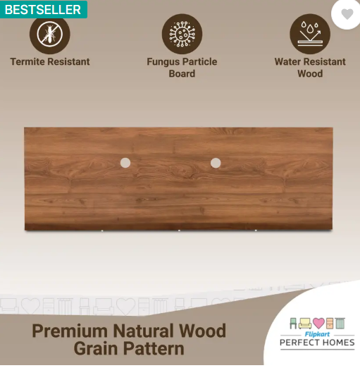 Flipkart Perfect Homes Kamet Engineered Wood TV Entertainment Unit (Finish Color - Walnut & White, Knock Down)