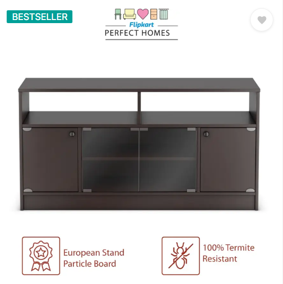 Flipkart Perfect Homes Phonox Engineered Wood TV Entertainment Unit (Finish Color - Dark Wenge, Knock Down)