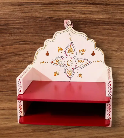 JAMWAIART WHITE 10 FOLDING Solid Wood Home Temple  (Height: 25, DIY(Do-It-Yourself))