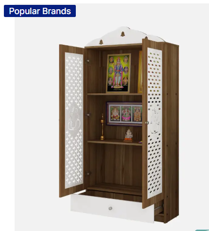 SIVOM Spree Home Temple/Pooja Unit/Home Mandir/ Engineered Wood Home Temple  (Height: 167, Knock Down)