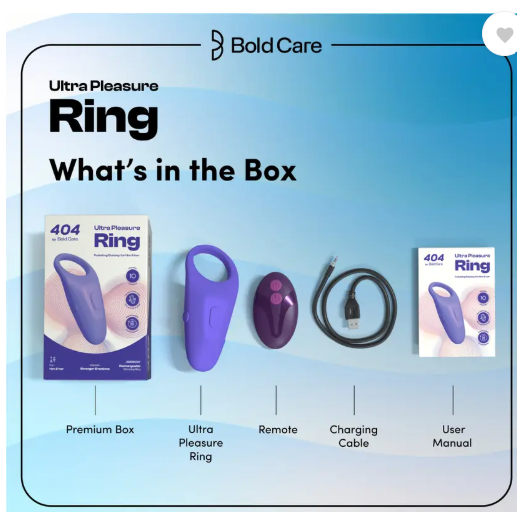 Bold Care Ultra Pleasure Ring | Rechargeable | Vibrating Ring for Him & Her Massager  (Blue)