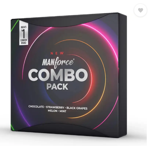 MANFORCE Combo Lubricated Dotted Condom | Chocolate,Strawberry,Black Grapes, Melon & Mint Condom  (20 Sheets)