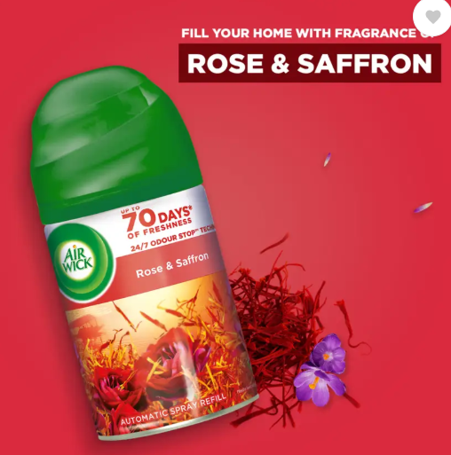 Airwick Rose & Saffron (Suitable for Home) Refill Rose & Saffron (Suitable for Home) Refill (250 ml)