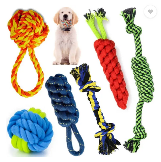 PETZLUV YOUHAVEDEAL Toys for Puppies & Medium Dogs Toys | Color May Vary | Rope Ball Toy Cotton Ball, Chew Toy, Fetch Toy, Training Aid, Tug Toy For Dog & Cat