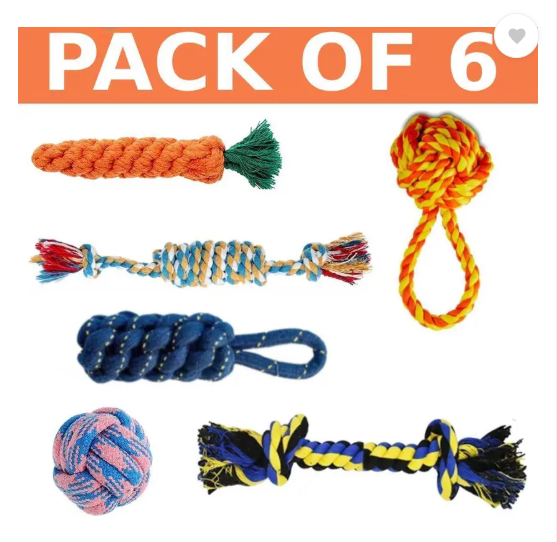 PETZLUV YOUHAVEDEAL Toys for Puppies & Medium Dogs Toys | Color May Vary | Rope Ball Toy Cotton Ball, Chew Toy, Fetch Toy, Training Aid, Tug Toy For Dog & Cat