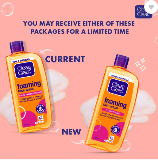 Clean & Clear Foaming 480ml| Clinically proven| Pimple & Acne removal Face Wash (480 ml)