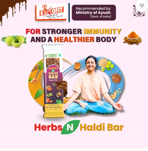 EXOFIT Herbs 'N' Haldi Bar Energy Bars (210 g, Herbs, Haldi, Tulsi, Amla)