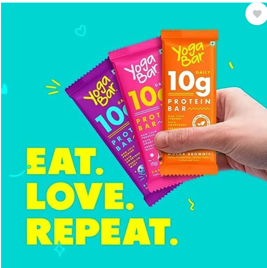 Yogabar 10 g Protein Bar Variety Pack, Gluten-Free, Healthy Snacks(Pack of 18) Protein Bars (900 g, Assorted)