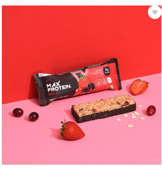 RiteBite Max Protein Daily Choco Berry 10g Protein Bars with 5g Fiber, 0 Added Sgar Protein Bars (300 g, Choco Berry)