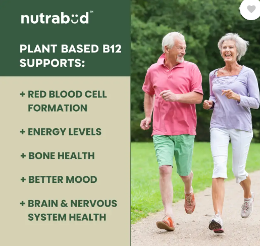 Nutrabud Organics Plant Based Vitamin B12 Supplement | Supports Nervous System (120 Capsules)