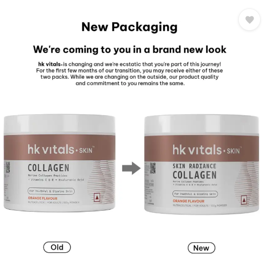 HEALTHKART HK Vitals Skin Radiance Collagen Supplement with Biotin, Orange (100 g)