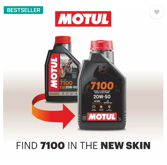 MOTUL 7100 4T 20W-50Ester core 100% Ester Full-Synthetic Engine Oil (1 L)