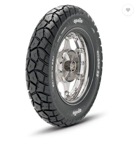 Apollo S5 ACTIGRIP 90/100-10 Rear Two Wheeler Tyre (Dual Sport, Tube Less)