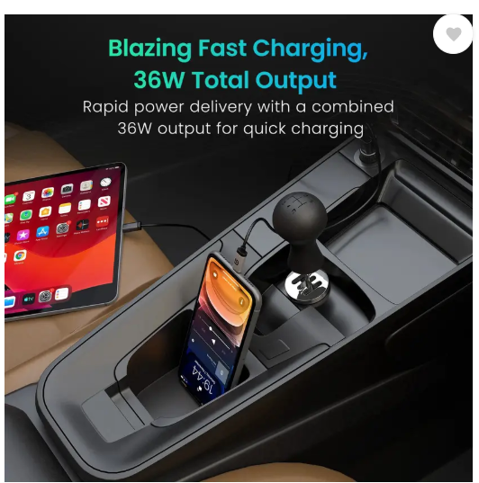 Portronics 36 W Turbo Car Charger (Black)