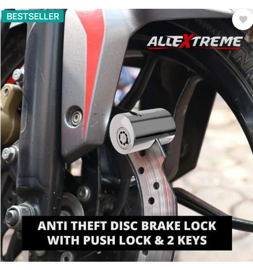 ALLEXTREME Heavy Duty Disc Brake Lock Anti Theft Stainless Steel 7mm Pin Wheel Locking Security Lock for Bike and Motorcycle EXHDBL1 Disc Lock, Wheel Lock  (Steel)