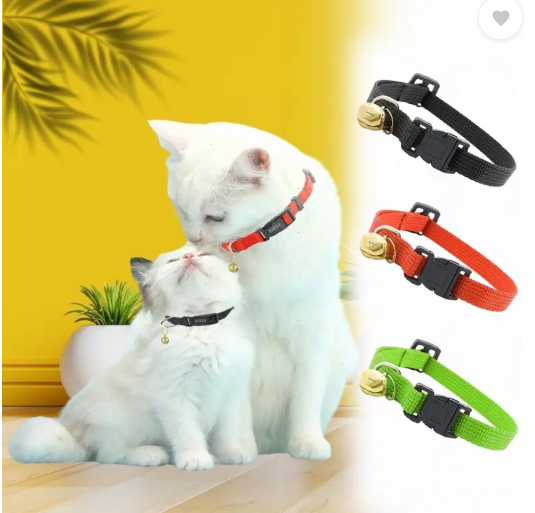 Buraq Perfect 3 Pcs Cat Collar , Solid & Safe Collars for Cats , Adjustable Cat Break Away Collar  (Small, Multi - Colour)