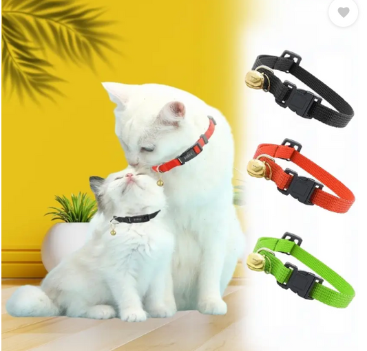 Buraq Perfect 3 Pcs Cat Collar , Solid & Safe Collars for Cats , Adjustable Cat Break Away Collar  (Small, Multi - Colour)