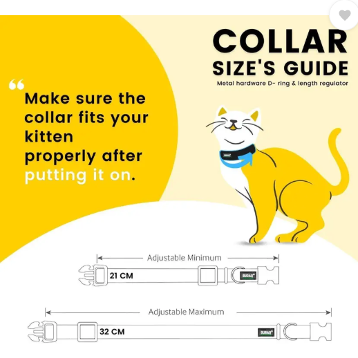 Buraq Perfect 3 Pcs Cat Collar , Solid & Safe Collars for Cats , Adjustable Cat Break Away Collar  (Small, Multi - Colour)