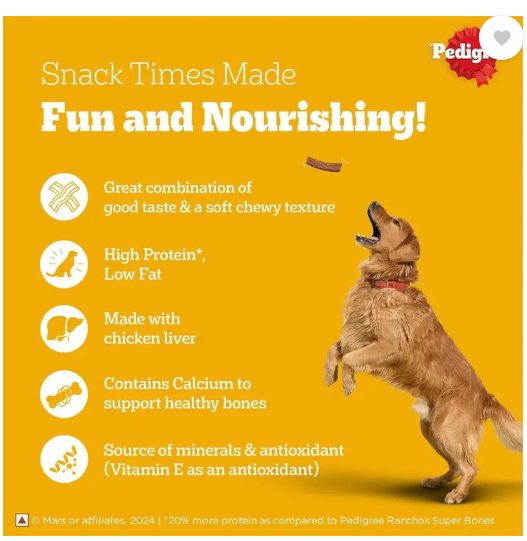 PEDIGREE Tasty Jerky Liver Dog Treat (70 g)