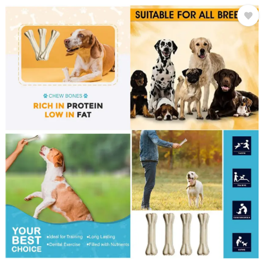 Pet Clue 3 Inch Pack of 11 Pcs Dog Pet Food Calcium Treat Bone&Twisted Chicken Dog Chew Chicken Dog Chew (350 g, Pack of 11)
