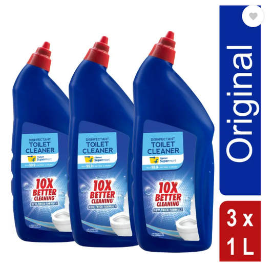 Flipkart Supermart Disinfectant Original Liquid Toilet Cleaner  (3 x 1000 ml)