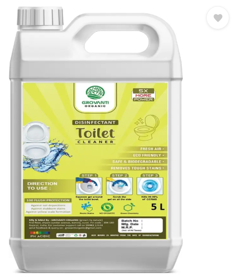 GROVANTI ORGANIC Power Plus Original Liquid Toilet Cleaner Herbal Liquid Toilet Cleaner  (5 L)