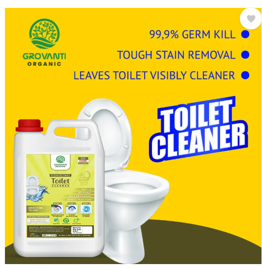 GROVANTI ORGANIC Power Plus Original Liquid Toilet Cleaner Herbal Liquid Toilet Cleaner  (5 L)