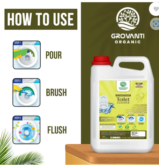 GROVANTI ORGANIC Power Plus Original Liquid Toilet Cleaner Herbal Liquid Toilet Cleaner  (5 L)