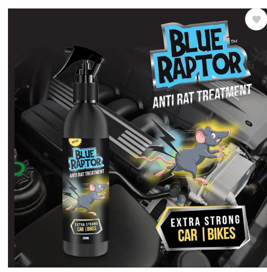 Blue Raptor Entry Rat Repellent Spray by Shadow Securitronics for Automobiles (200 ml)