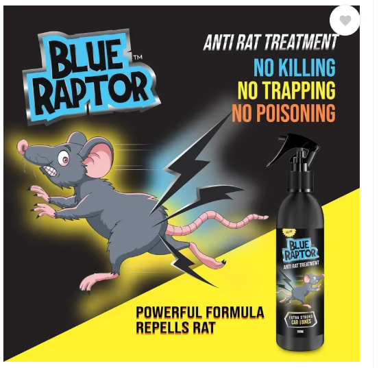 Blue Raptor Entry Rat Repellent Spray by Shadow Securitronics for Automobiles (200 ml)