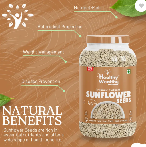 Healthy Wealthy Sunflower Seeds for Eating | High in Protein and Vitamin E Sunflower Seeds  (200 g)
