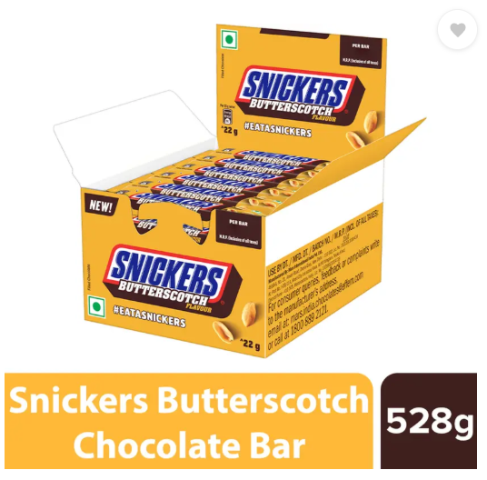 SNICKERS Butterscotch Flavour Chocolate Loaded with Peanuts, Nougat & Caramel Bars  (528 g)