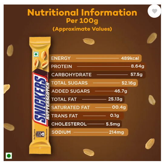 SNICKERS Butterscotch Flavour Chocolate Loaded with Peanuts, Nougat & Caramel Bars  (528 g)