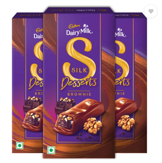 Cadbury Dairy Milk Silk Desserts Brownie Chocolate Bars  (3 x 140 g)