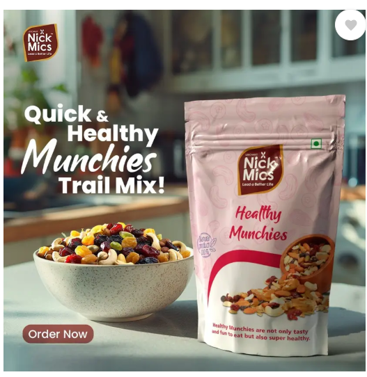 NICKMICS Healthy Munchies (mixed Trails) 250gm  (1 x 250 g)