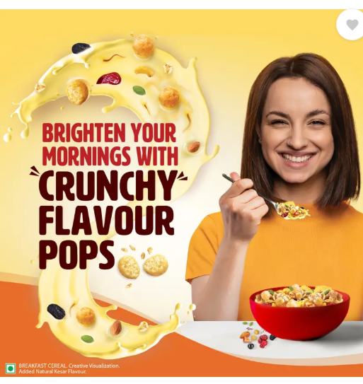 Saffola Muesli Kesar Crunch with Flavour Pops, 15 in 1 Fruit, Nuts, Millet & more Pouch  (450 g)