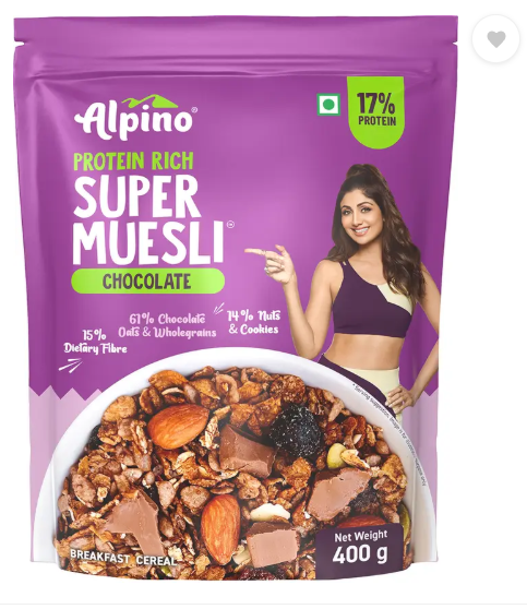 ALPINO Super Chocolate Muesli Nuts & Cookies 400g Pouch  (400 g)