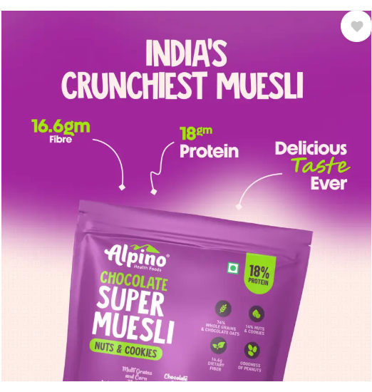 ALPINO Super Chocolate Muesli Nuts & Cookies 400g Pouch  (400 g)