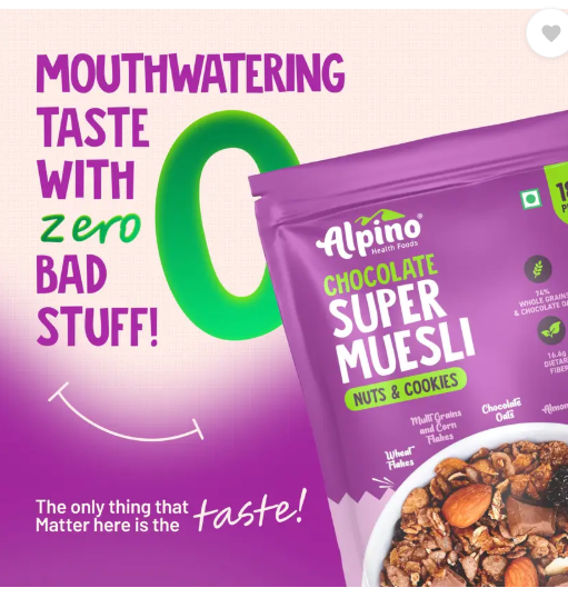 ALPINO Super Chocolate Muesli Nuts & Cookies 400g Pouch  (400 g)