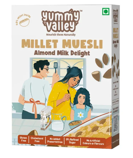 Yummy Valley by Yummy Valley Millet Muesli – Almond Milk Delight | Gluten Free | Muesli with 40% Millet |280g Box  (280 g)