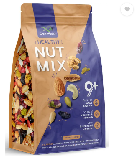 Greenfinity Healthy Nutmix | Mixed Dryfruits | Source of Vitamin and Minerals  (1 x 200 g)