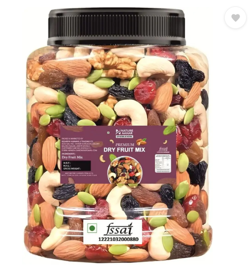 Nature Aahar Mix Dry Fruit | Panchmeva | 250GM | JAR | Almonds, Cashews, Raisins, Dry Dates, Pistachios, Figs  (1 x 250 g)