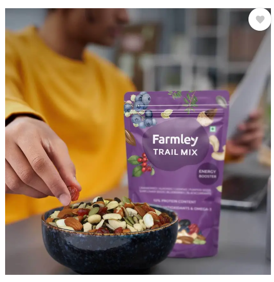 Farmley Trail Mix Dry Fruits & Nuts (Almonds, Cranberry, Cashew, Blackcurrant)  (1 x 200 g)