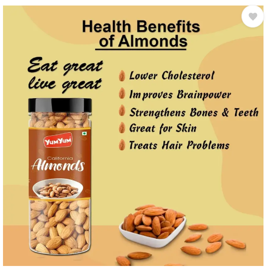 YUM YUM Premium Jumbo Almond (150g) Cashew (150g) and Raisins (150g) 450g Dry Fruits Combo Pack- Almonds, Cashews, Raisins  (3 x 150 g)