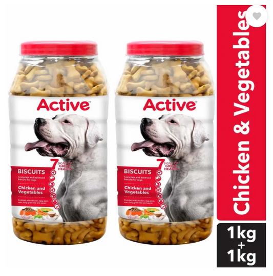 Active Treat Biscuits Buy 1 get 1( 1kgX 2) Real Chicken Dog Treat  (2 kg)
