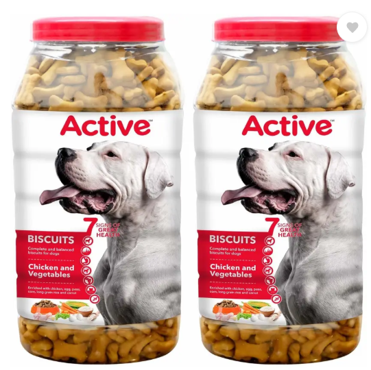Active Treat Biscuits Buy 1 get 1( 1kgX 2) Real Chicken Dog Treat  (2 kg)
