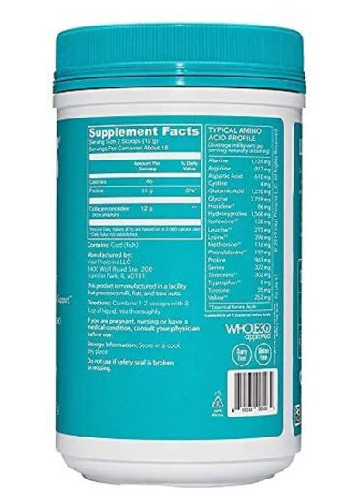 Vital Proteins Collagen Marine Collagen Dietary Supplement 7.8fl oz Nutrition Bars  (221 g, unflavored)
